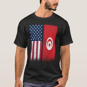 Camiseta Bandeira Tunisiana EUA E Bandeiras Da Tunísia Orgu
