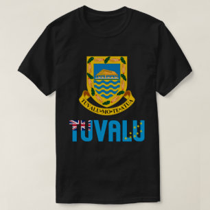 Camiseta Bandeira Tuvalu e Casaco de Armas Patriótica