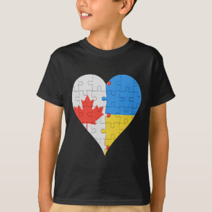 Camiseta Bandeira ucraniana canadense Coração Canadá Ucrâni