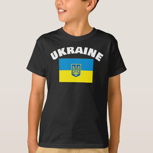 Camiseta Bandeira ucraniana com o Trinent (Frente)