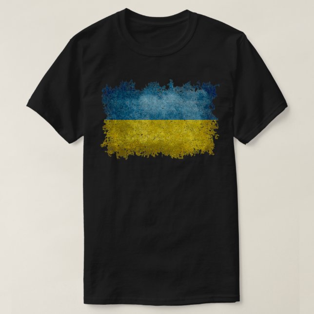 Camiseta Bandeira Ucraniana Estilo em Dificuldade Pullove (Frente do Design)