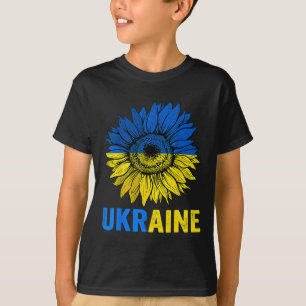Camiseta Bandeira Ucraniana Flor de Girassol da Paz Amante