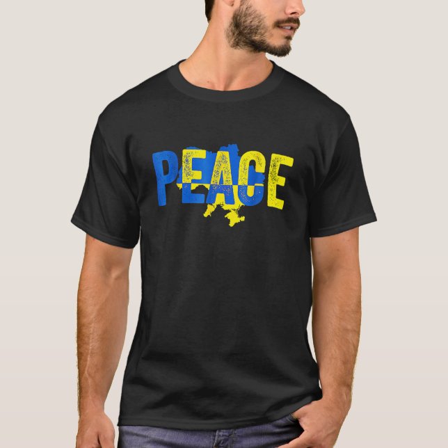 Camiseta Bandeira Ucraniana Heartbeat País Ucrânia Orgulho  (Frente)