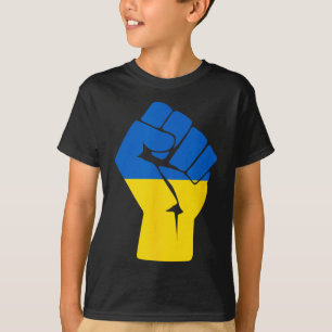 Camiseta Bandeira ucraniana Ucrânia Solidariedade Punho Erg