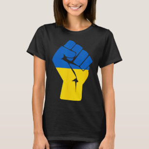 Camiseta Bandeira ucraniana Ucrânia Solidariedade Punho Erg