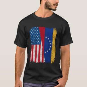 Camiseta Bandeira venezuelana americana Half Usa Venezuela
