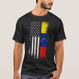 Camiseta Bandeira venezuelana americana T-Shirt - Orgulho d