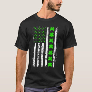 Camiseta Bandeira Verde Irlandesa Americana do Dia de São 