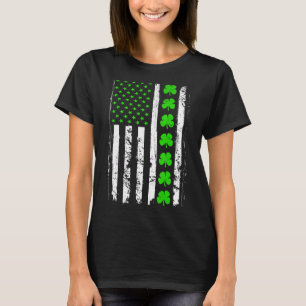 Camiseta Bandeira Verde Irlandesa Americana do Dia de São P