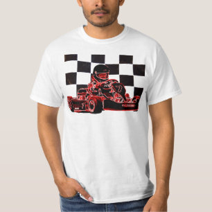 Camiseta Bandeira vermelha/Checkered da competência de Kar