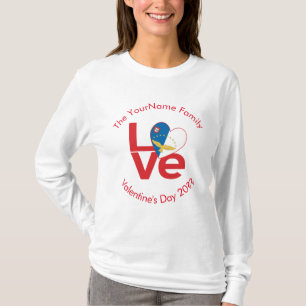 Camiseta Bandeira Vermelha de Amor Personalizada dos Açores