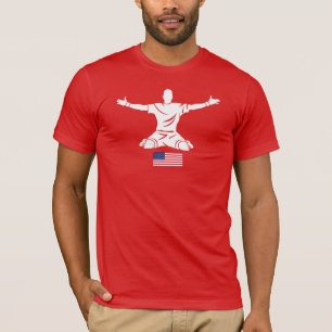 Camiseta Bandeira vermelha dos EUA do t-shirt do roupa de