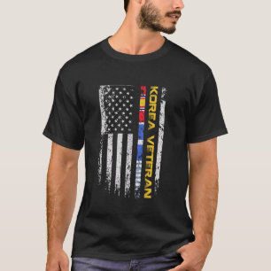 Camiseta Bandeira Veterana da Coreia T-Shirt Vintage Veter