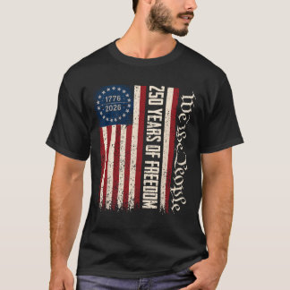 Camiseta Bandeira Vintage 250 Anos Americano 1776 2026 250º