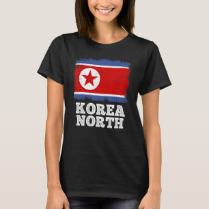 Camiseta Bandeira Vintage Coreia Norte País Retro Bandeira 