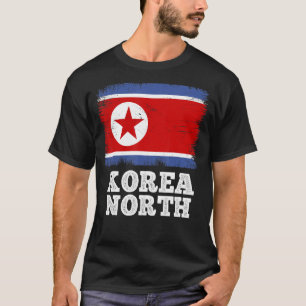Camiseta Bandeira Vintage Coreia Norte País Retro Bandeira