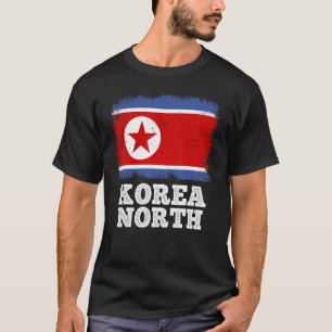 Camiseta Bandeira Vintage Coreia Norte País Retro Bandeira