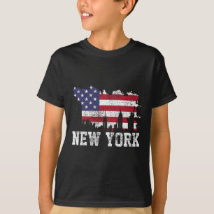 Camiseta Bandeira vintage da cidade de Nova York Nyc Paisag