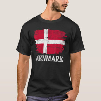 Camiseta Bandeira Vintage da Dinamarca para dinamarquês