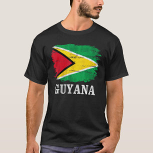 Camiseta Bandeira Vintage da Guiana para guianenses