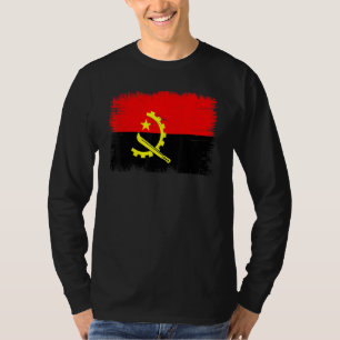 Camiseta Bandeira Vintage de Angola Dia da Independência de