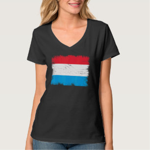 Camiseta Bandeira Vintage de Luxemburgo Dia da Independênci