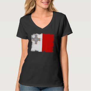 Camiseta Bandeira Vintage de Malta Dia da Independência de