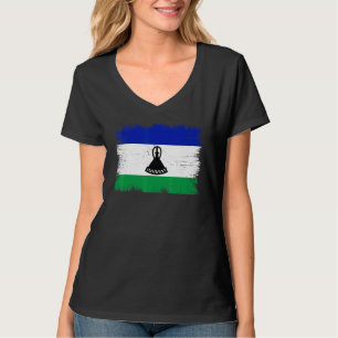 Camiseta Bandeira Vintage do Lesoto Dia da Independência do