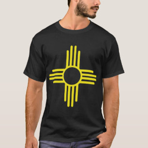 Camiseta Bandeira Vintage do Novo México Sol Zia Retro Enve