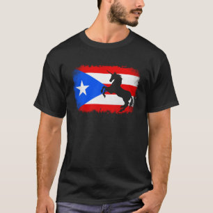 Camiseta Bandeira vintage do Porto Rico do unicórnio mítico