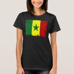 Camiseta Bandeira Vintage do Senegal Dia da Independência d
