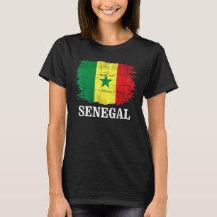Camiseta Bandeira Vintage do Senegal Para Senegalenses