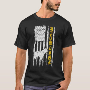 Camiseta Bandeira Vintage dos EUA French Bulldog Vovô Frenc