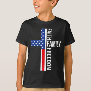 Camiseta Bandeira Vintage EUA Fé Família Dom Patriótico Cri
