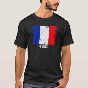 Camiseta Bandeira Vintage França Raízes Francesas Para Home