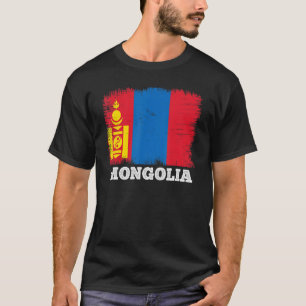Camiseta Bandeira Vintage Mongólia País Retro Bandeira Mong