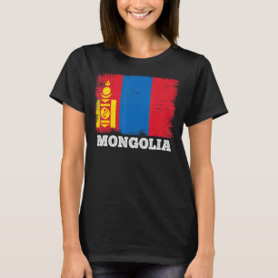 Camiseta Bandeira Vintage Mongólia País Retro Bandeira Mong