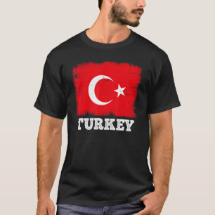 Camiseta Bandeira Vintage Turquia País Bandeira Retro Turca