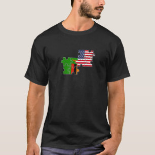 Camiseta Bandeira Zambia EUA Zambiana Americana