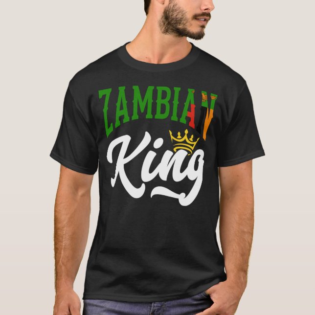 Camiseta Bandeira Zambiana Rei Zambiano Zâmbia Zâmbia (Frente)