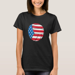 Camiseta Bandeiras Americanas De Voleibol 4 De Julho Menino