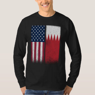 Camiseta Bandeiras americanas do Bahrein orgulhosas EUA Bah