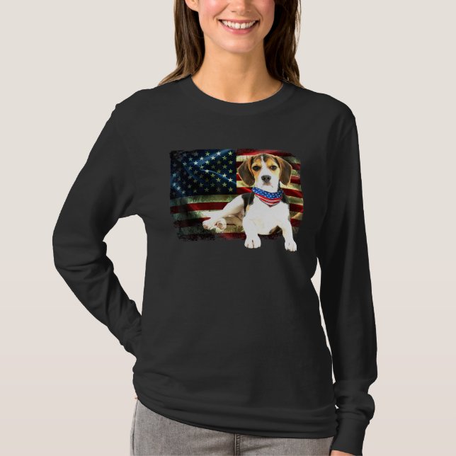 Camiseta Bandeiras americanas - Homens de cães bandeiras (Frente)