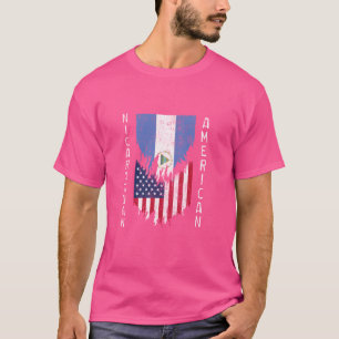 Camiseta Bandeiras Americanas Nicaraguenses Rasgadas Nicará