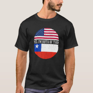 Camiseta Bandeiras Antigas EUA e Chile Sim, Eu Sou de Ambos