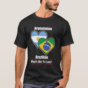 Camiseta Bandeiras Argentinas Brasileiras do Coração O Que