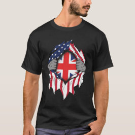 Camiseta Bandeiras Britânicas Americanas Arrumam Bandeiras 