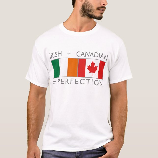Camiseta bandeiras canadenses irlandesas (Frente)
