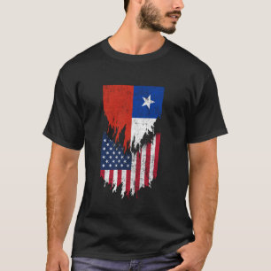 Camiseta Bandeiras Chilenas Americanas Atiradas Do Chile