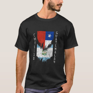 Camiseta Bandeiras chilenas guatemaltecas rasgadas contra G